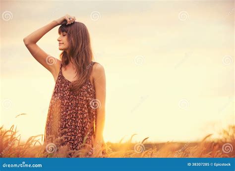 Beautiful Portrait Of A Carefree Happy Girl Stock Image Image Of