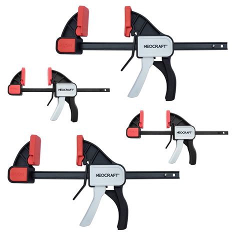 Neocraft Quick Release Bar Clamps for Woodworking, 4-Pack One-Handed ...
