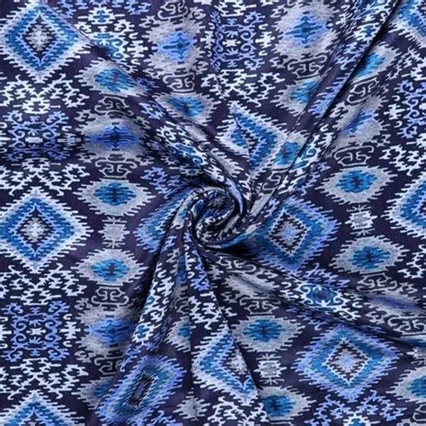 Gsm Blue Digital Printed Dull Satin Fabric At Rs Meter Udhana