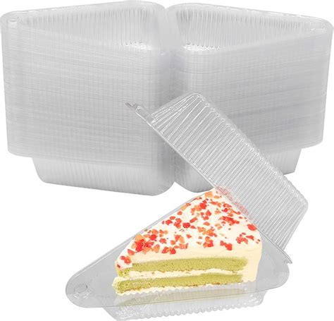 Scwboeii Plastic Pcs Hinged Deep Cheesecake Containers Clear