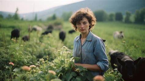 Premium Photo Cinematic Shot Of A Woman At A Farm