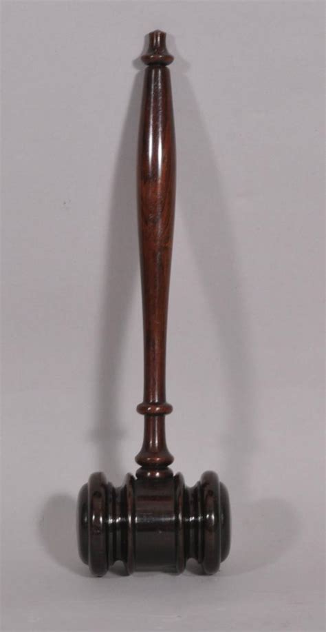 S4217 Antique Treen 19th Century Rosewood Gavel Bada