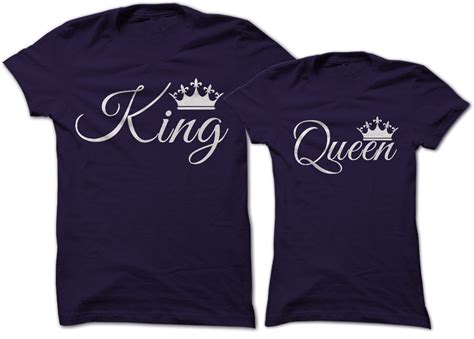 King And Queen Half Sleeves Couple Tshirt Set Matching Couple Outfits