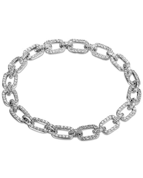 Pav Diamond And White Gold Link Bracelet Turgeon Raine