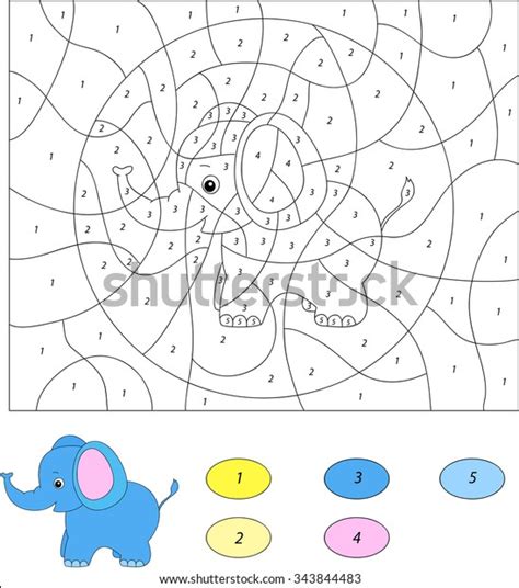 Color By Number Educational Game Kids Stock Vector (Royalty Free ...