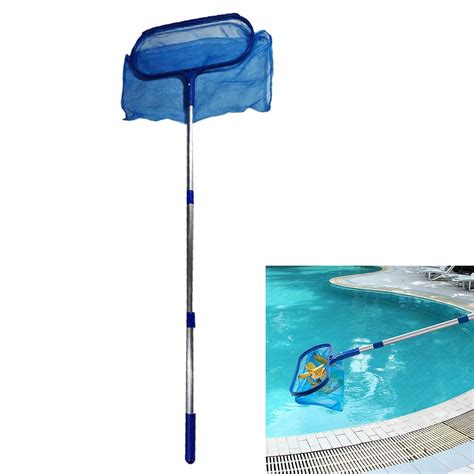 Swimming Pool Skimmer Net With Adjustable Telescopic Pole Deep Bag Net