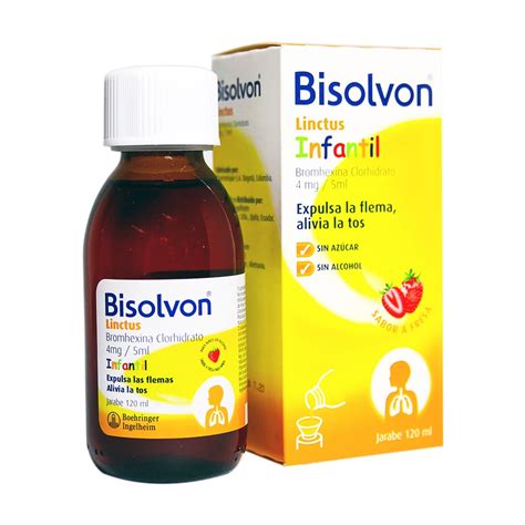 Bisolvon Linctus Jarabe 4 Mg 5 Ml Infantil Frasco Con 120 Ml