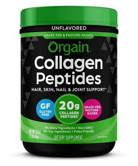 Buy Orgain Hydrolyzed Collagen Powder 20g Grass Fed Collagen Peptides Unflavored Hair Skin