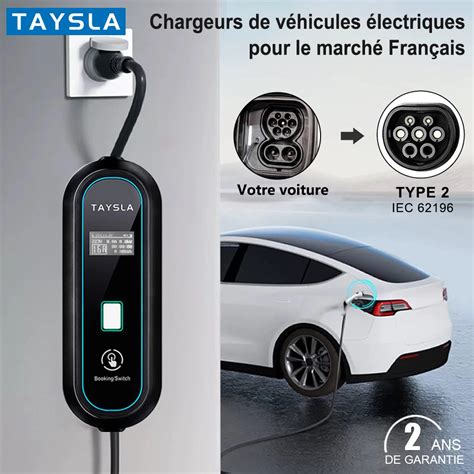 Taysla Chargeur De Voiture Lectrique Portable Pour V Hicule Lectrique C