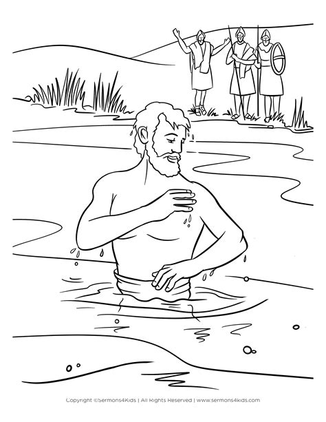 Naaman The Leper Childrens Coloring Page From Se