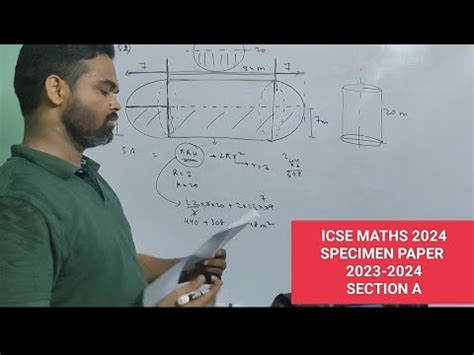 Icse Maths Specimen Paper Mathematics Specimen Paper Icse