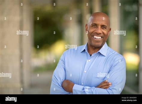 Happy Mature African American Man At Work Stock Photo Alamy