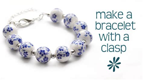 Make a beaded bracelet with a clasp - jewelry making tutorial - YouTube