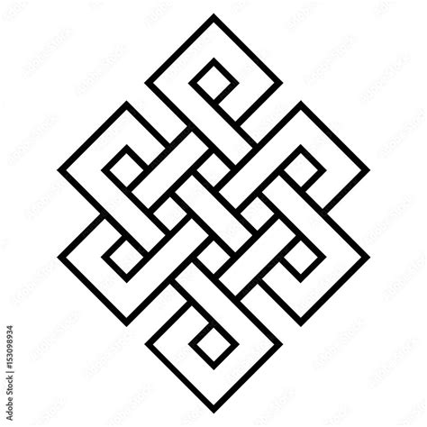 Cultural Symbol Of Buddhism Endless Knot Stock Vector Adobe Stock