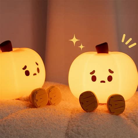 Halloween Pumpkin Night Light Cute Soft Silicone Safe Lamp Decorations