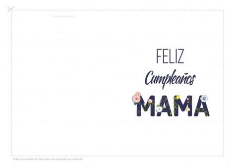 Tarjetas de cumpleaños para mama imprimibles · recursocreativo.es