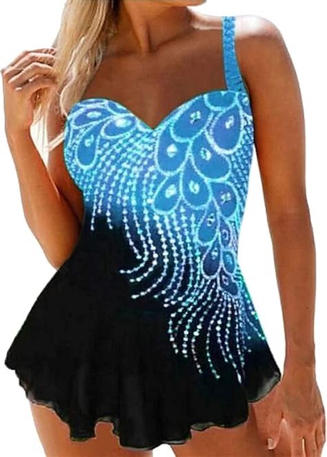 Swimsuits For Women Two Piece Bathing Suits Tankini Swim Dress With Low