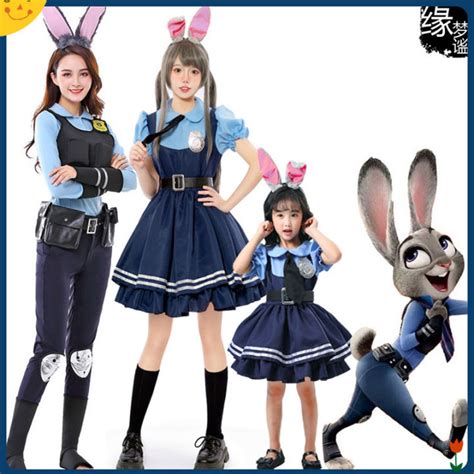 Zootopia Halloween Cosplay Adult Performance Costume Rabbit Judy Male