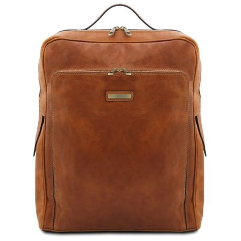 Bangkok Leather Laptop Backpack Large Size Natural Tl142336