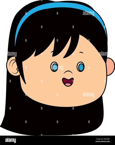 Cartoon Happy Girl Face Icon Stock Vector Image And Art Alamy