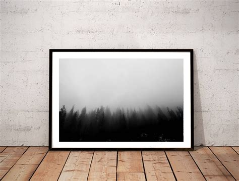 Forest Photography Print, Black and White Nature Art Print, Minimal ...