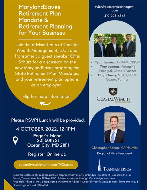 Marylandsaves And Retirement Planning For Your Business — Coastal Wealth Management Llc