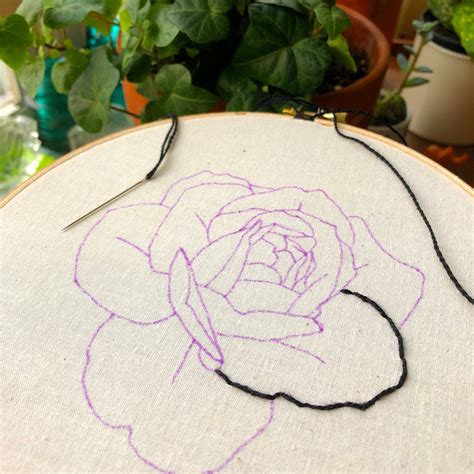 Rose Flower Hand Embroidery Pattern PDF Digital Download - Etsy