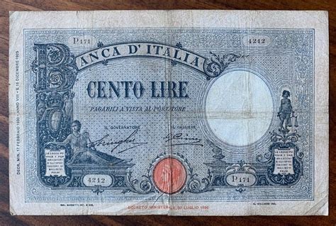 Banknote Italien 100 Lire 1930 Kaufen Auf Ricardo