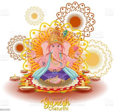 Happy Ganesh Chaturthi Poster向量圖形及更多剪貼畫圖片 剪貼畫 卡通 印度教 Istock