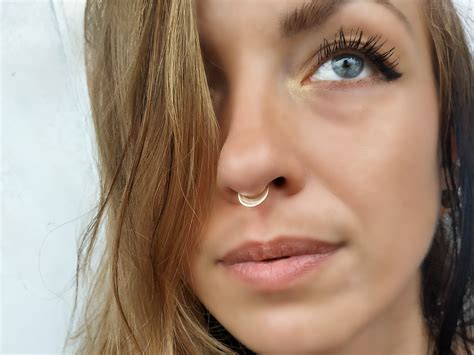 Gold Moon Septum Ring Septum Jewelry Septum Piercing 14k Etsy Uk