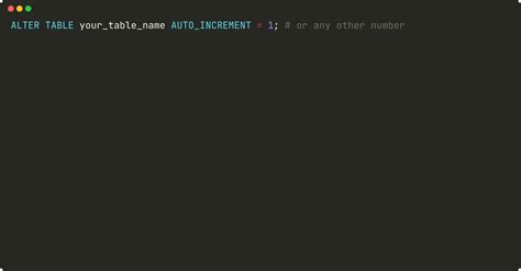 How To Reset Auto Increment Value In Mysql