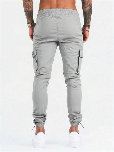 Manfinity Emrg Men S Loose Fit Cargo Pants With Letter Print And Flap