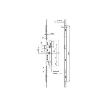 37 sur Crémone barillet f35 l 530 mm map ajustable haut et bas