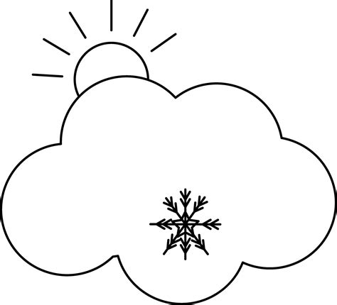 Snowflake with Sun and Cloud Icon in Line Art. 25078533 Vector Art at Vecteezy