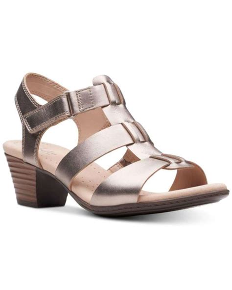 Clarks Womens Valarie Kerry Leather Open Toe Casual Ankle Strap Sandals