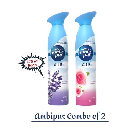 Wisycart Ambi Pur Air Freshener Spray 275ml Each Lavender Bouquet Rose And Blossom Combo Of 2