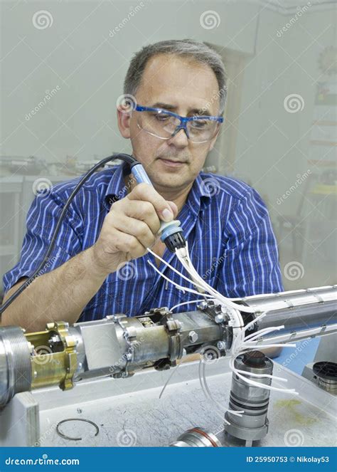 highly skilled worker stock image image  wire soldering