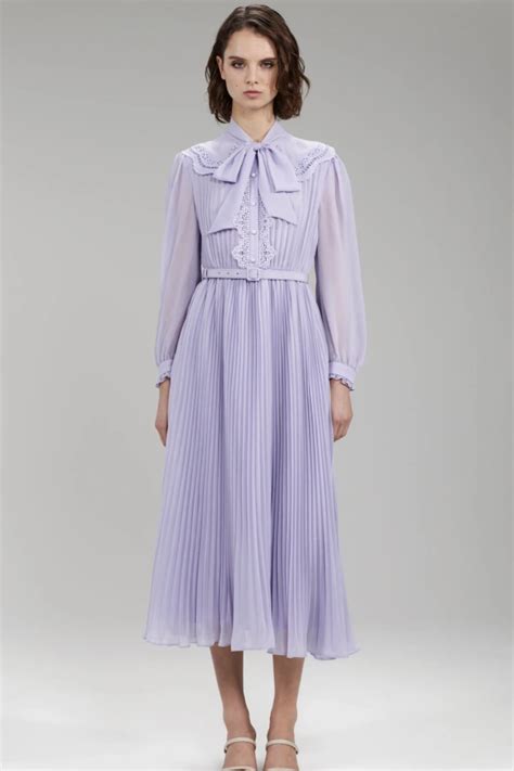 Rent Lilac Broderie Chiffon Midi Self Portrait HURR