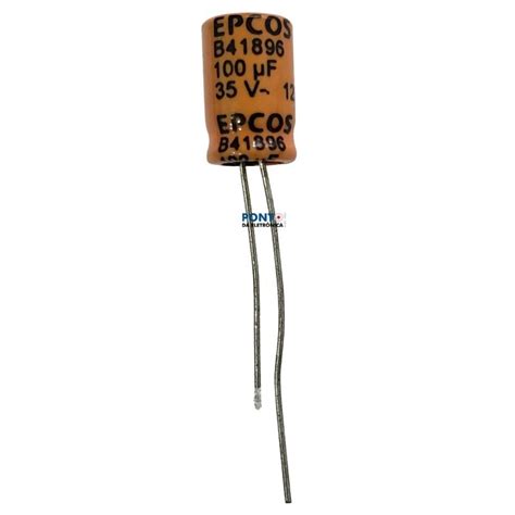 Capacitor Eletrolitico 100uf X 35v Rd 125º Epcos Ponto Da Eletrônica