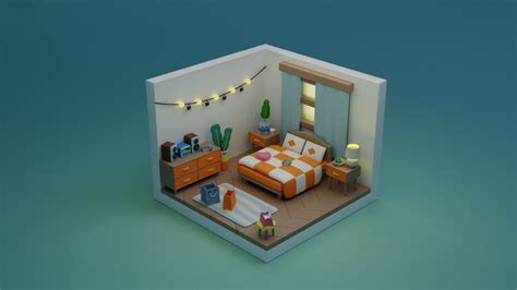 Cozy Cartoon Bedroom Cgtrader