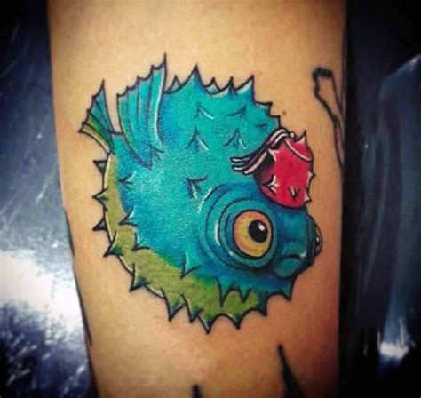 50 Pufferfish Tattoo Ideas For Men - Tetraodontidae Blowfish Designs