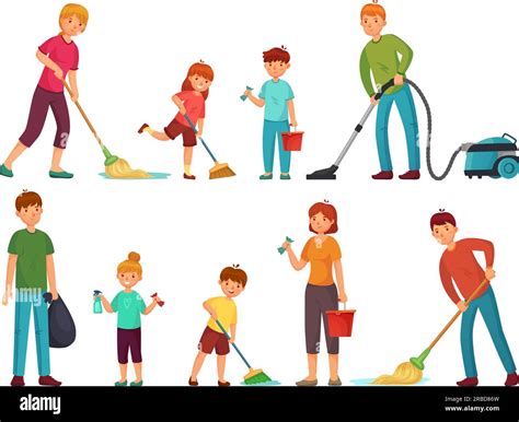 Taches Menagere Enfants Banque D Images Vectorielles Alamy