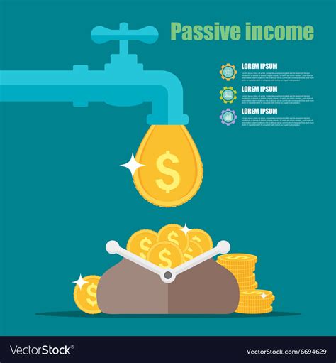 Passive Income Concept Cartoon Royalty Free Vector Image