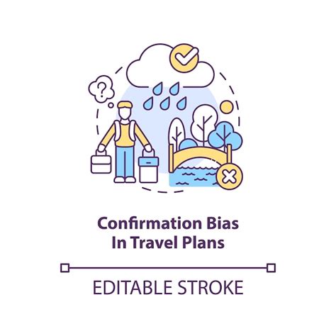 Premium Vector Confirmation Bias In Travel Plans Concept Icon