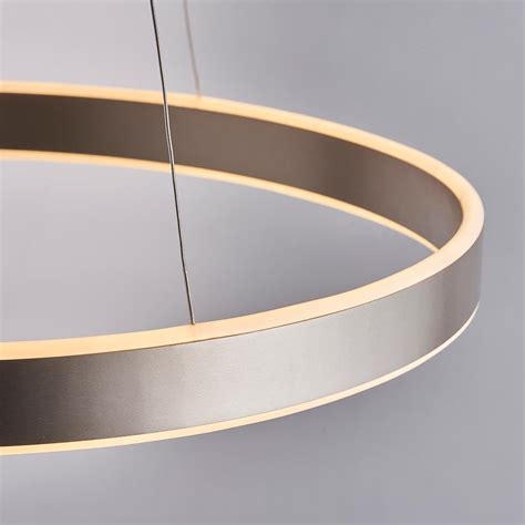 Endon Gen Dimmable 43w Led Ring Pendant Ceiling Light Matt Nickel