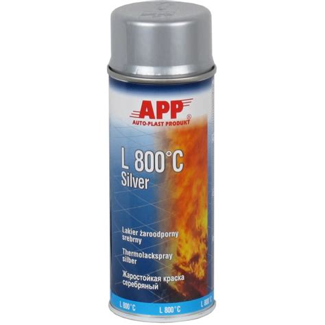 Термостойкая аэрозольная краска APP L 800°C Серебряная 400 мл: продажа ...