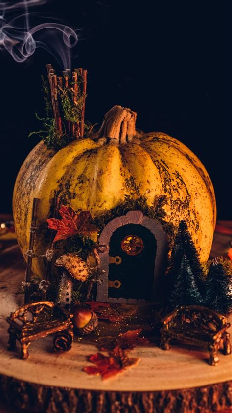 Fantasy Pumpkin Fairy House