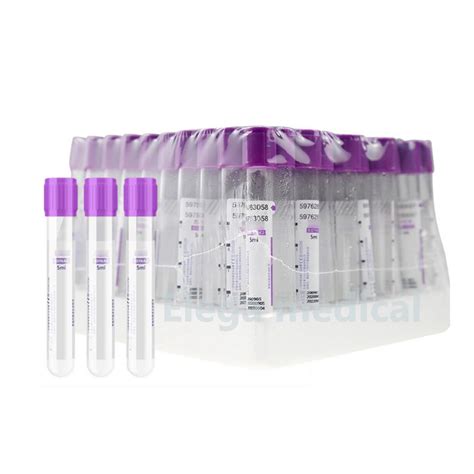 PET GLASS Purple EDTA K2 K3 Superior Blood Collection Vacutainers 5ml