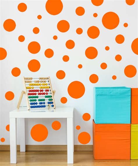 Polka Dot Decals Orange Wall Stickers Create A Mural