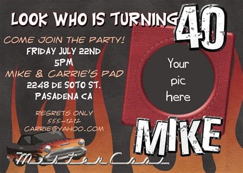 40th Birthday Invitations For Men FREE Printable Birthday Invitation